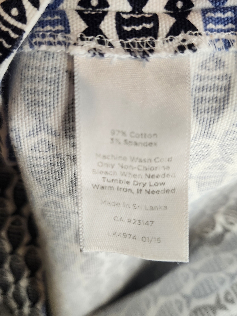 Talbots Blue Ombre Fish Print Cotton A-Line Skirt Size 10 Coastal Casual Design - Picture 6 of 6